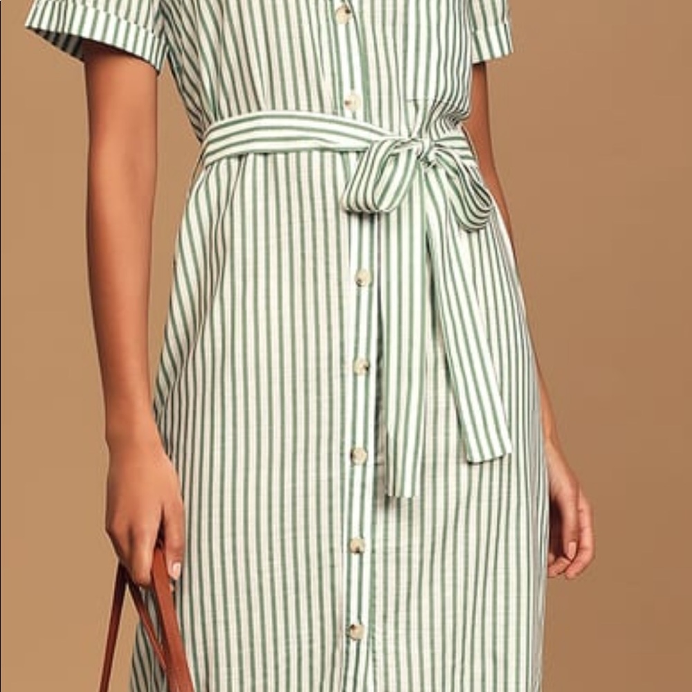 Striped Green Midi Dress